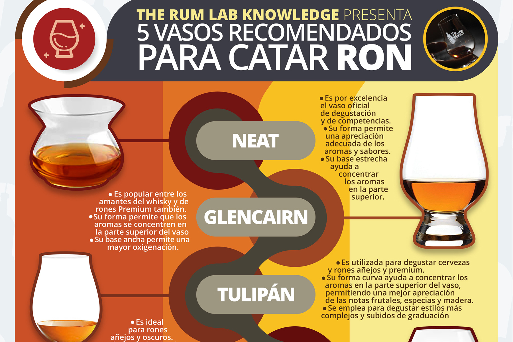 Sacrificio Acuario poetas Infografía de la semana: 5 VASOS RECOMENDADOS PARA CATAR RON - The Rum Lab